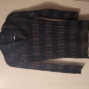 TOMMY HILFIGER Sweater, Blue with Gold Threads, Women's, Size L